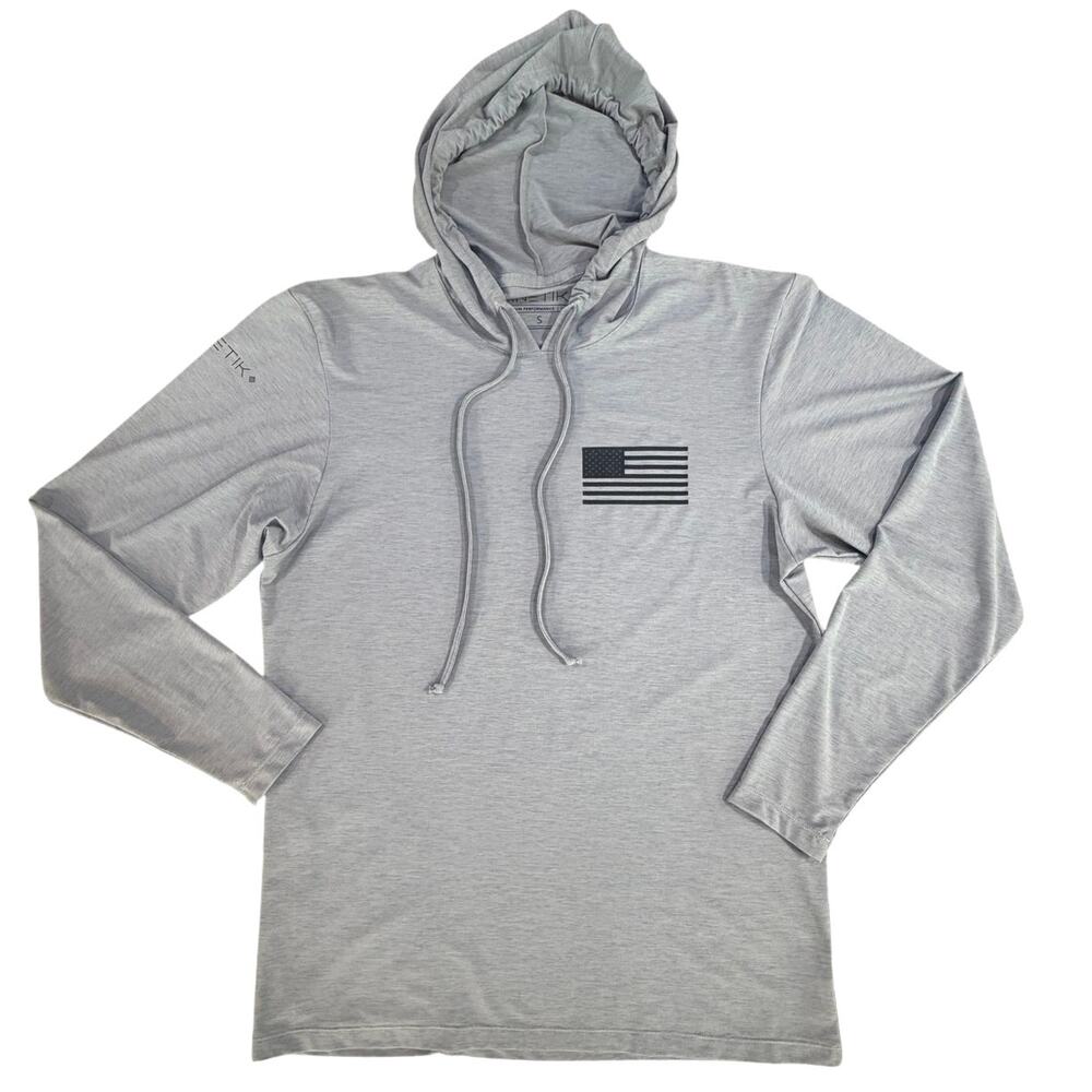 Anetik Hoodie Men’s S Gray Premium Performance UPF 30+ Lightweight Fishing Flex